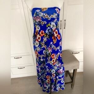 Julian Chang Bandeaux Mermaid Flower Maxi Tube Dress Sexy Resort party Orig $320